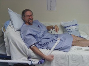 That tube is full of hot air, to heat the gown. This place had all the luxuries. They even gave me socks.