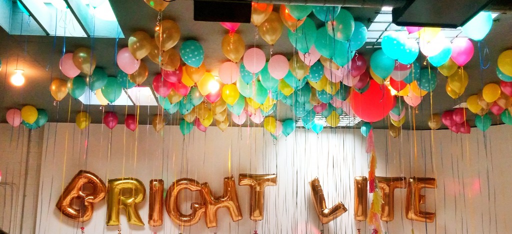 Bright Lite Magazine for pre-teen girls had balloons all over the ceiling at their launch party.